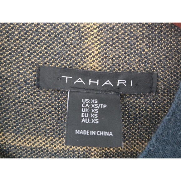 Tahari Sweater Womens XS Green Windowpane Plaid Mock Neck Cozy Comfy Preppy - Picture 4 of 8